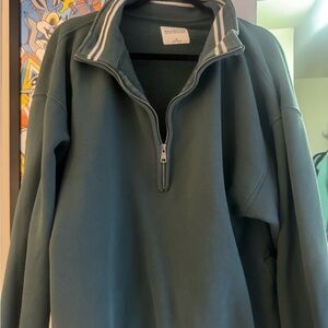 Abercrombie & Fitch Forest Green Zip-Up Sweater